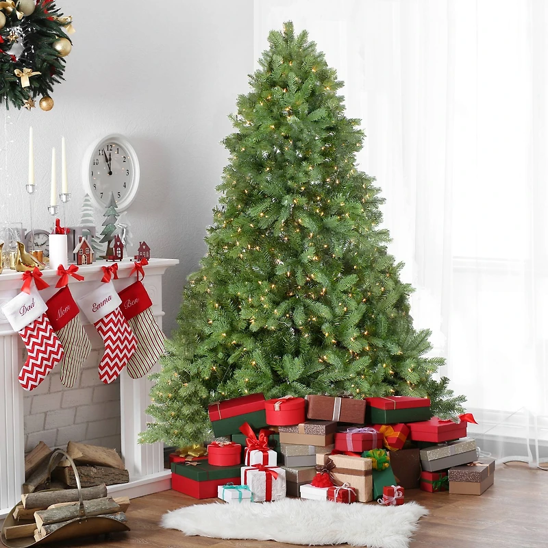 7.5ft. Pre-Lit Real Touch™️ Noble Fir Artificial Christmas Tree, Clear Lights