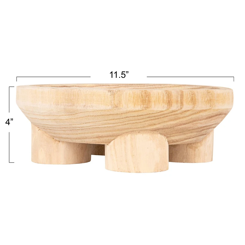 Hello Honey® 11.5" Natural Elegance Paulownia Wood Bowl