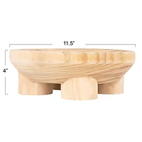 Hello Honey® 11.5" Natural Elegance Paulownia Wood Bowl