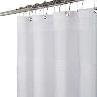 Elle Décor White Jacquard Weave Shower Curtain