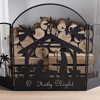 Glitzhome® 48" Christmas Metal Mesh Silhouette Nativity Scene Screen