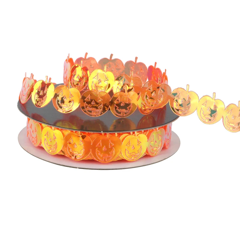 5/8" x 4yd. Orange Jack-O'-Lantern Shaped Ribbon by Celebrate It® Halloween