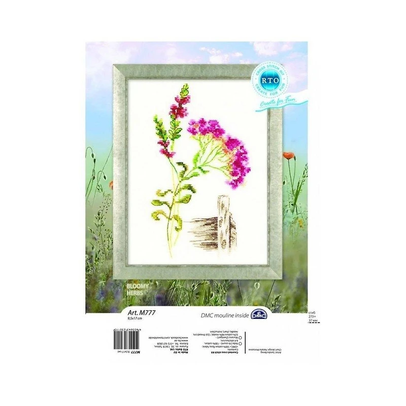 RTO Bloomy Herbs with Fence Cross Stitch Kit