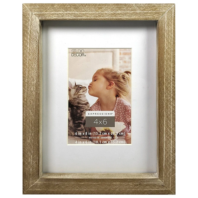 Expressions™ 4" x 6" Rustic Wooden Frame with Mat by Studio Décor®