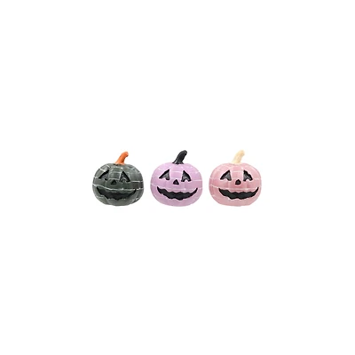 Mini Pink, Black & Lavender Striped Jack-o'-Lantern Set by Ashland®