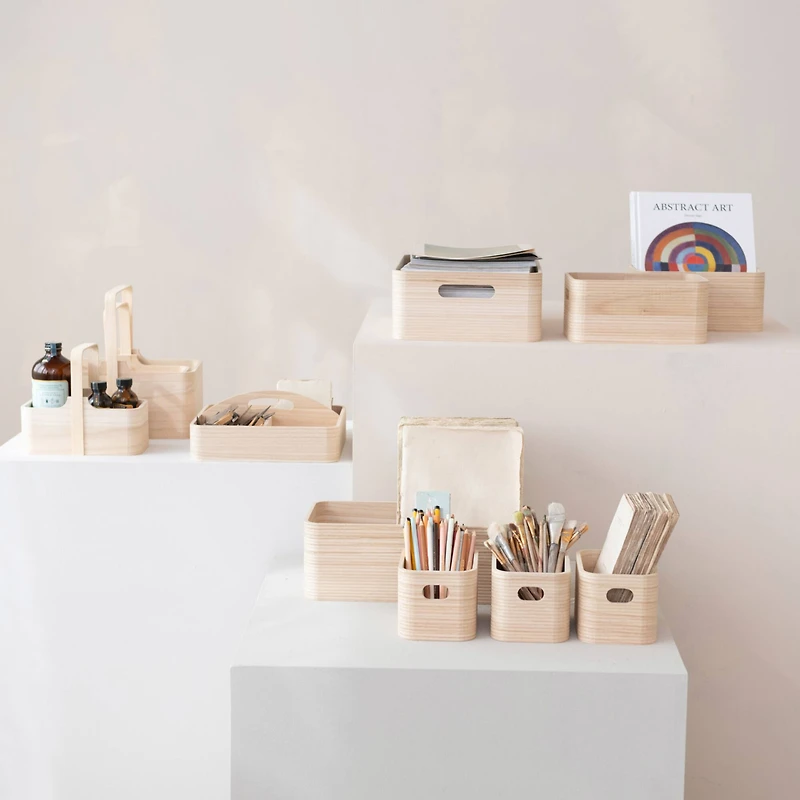 Hello Honey® 9.75" Natural Quartet Sectional Paulownia Wood Organizer