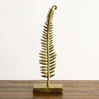17" Gold Leaf Sculpture Decorative Accent