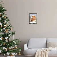 Stupell Industries Winter Cattle Cuddling Snow Scene Framed Giclee Art