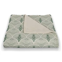 Abstract Leaves Coral Fleece Blanket