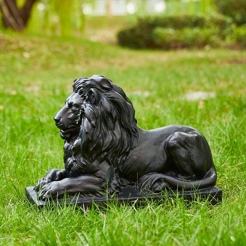 Glitzhome® 22" Lying Lion Garden Statue Set