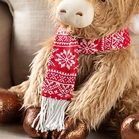 Glitzhome® 15.25"L Christmas Fabric Highland Cow