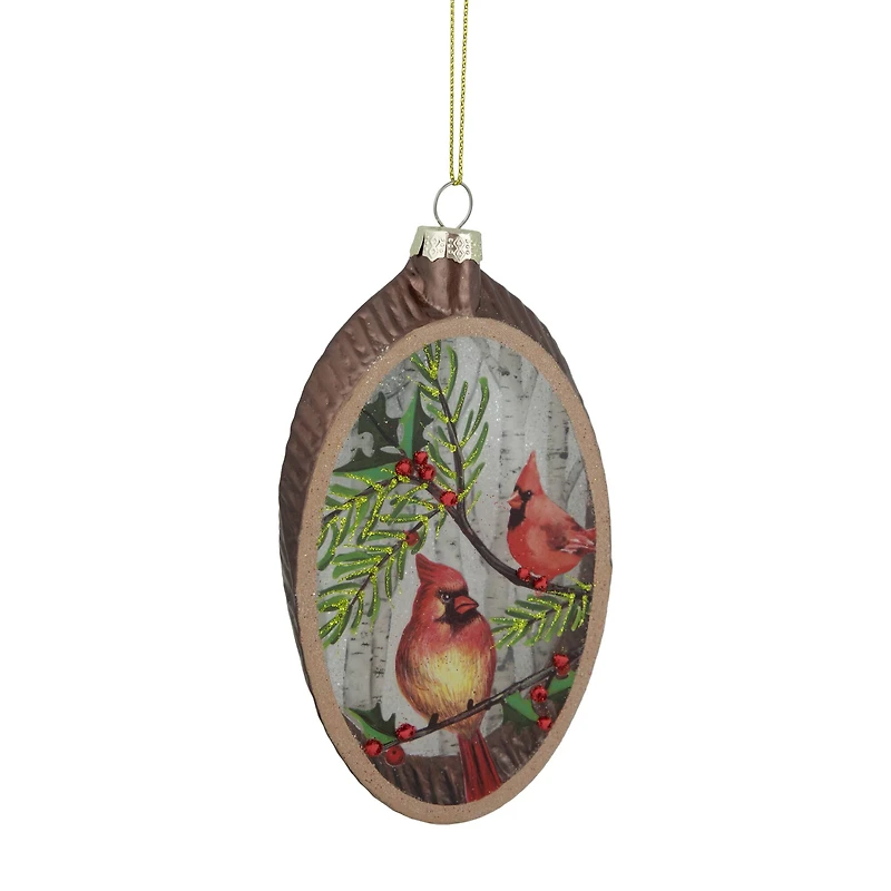 Glass Cardinal Plate Ornament