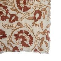 Hello Honey® 60" Tan & Rose Woven Cotton & Sherpa Throw Blanket