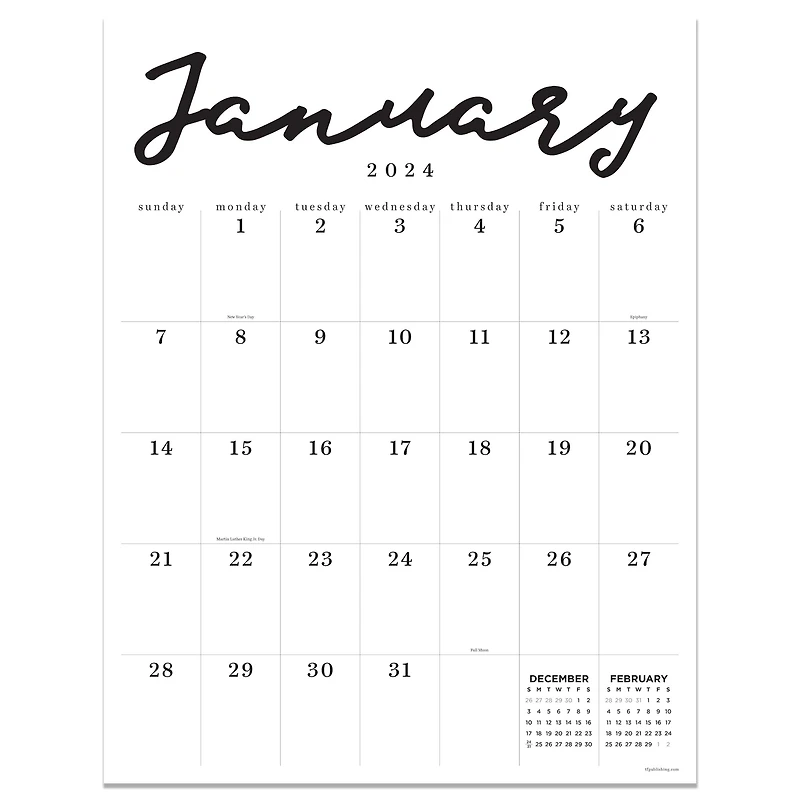 TF Publishing 2024 Large Art Poster Wall Calendar