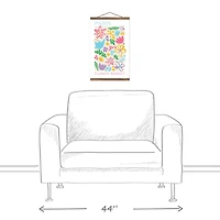 Paris Flower Market 12" x 18" Teak Hanging Canvas