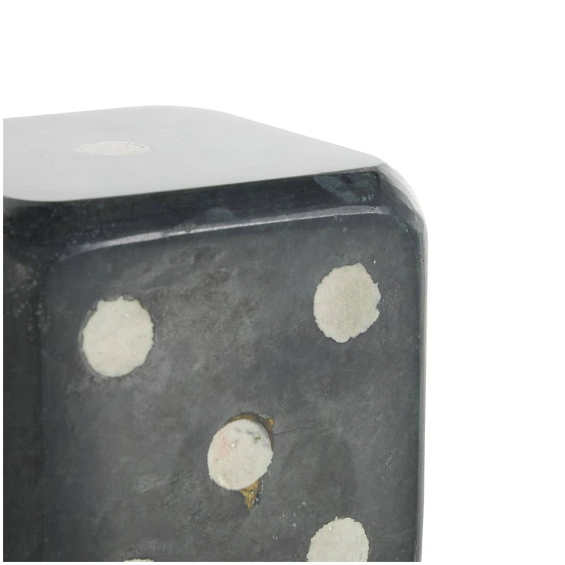 Green Marble Dice Decorative Bookends with White Accents