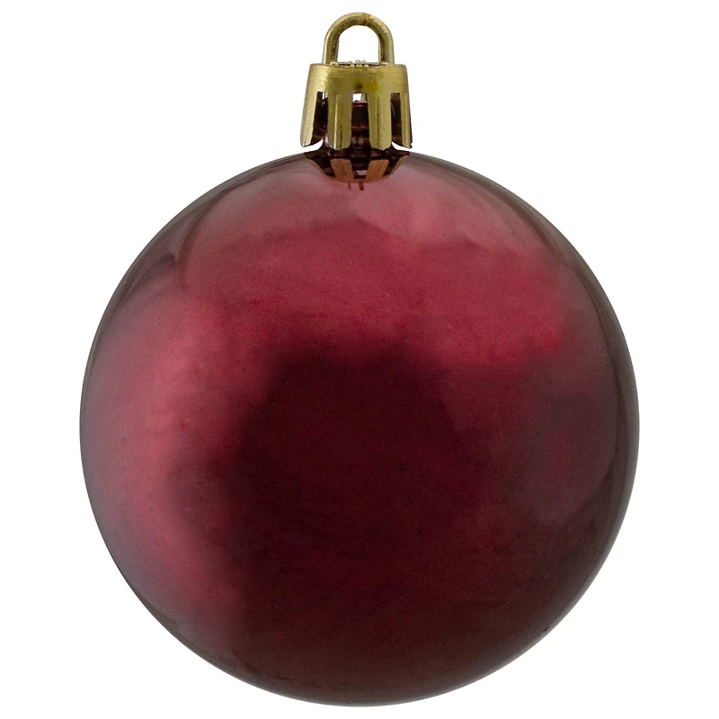 60ct Shiny Burgundy Red Shatterproof Ball Ornaments