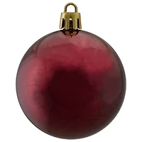 60ct Shiny Burgundy Red Shatterproof Ball Ornaments