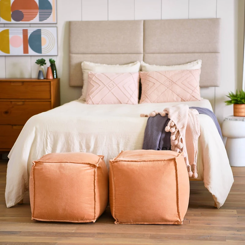 Hello Honey® Embroidered Cotton Geometric Lumbar Pillow