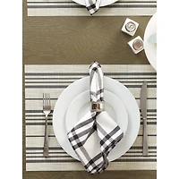 DII® Black Farmhouse Stripe PVC Woven Placemats, 6ct.