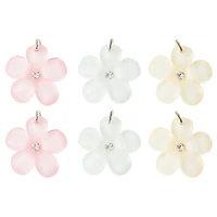 12 Packs: 6 ct. (72 total) Charmalong™ Rhodium Flower Charms by Bead Landing™