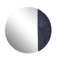 28" Black Contemporary Marble Wall Mirror