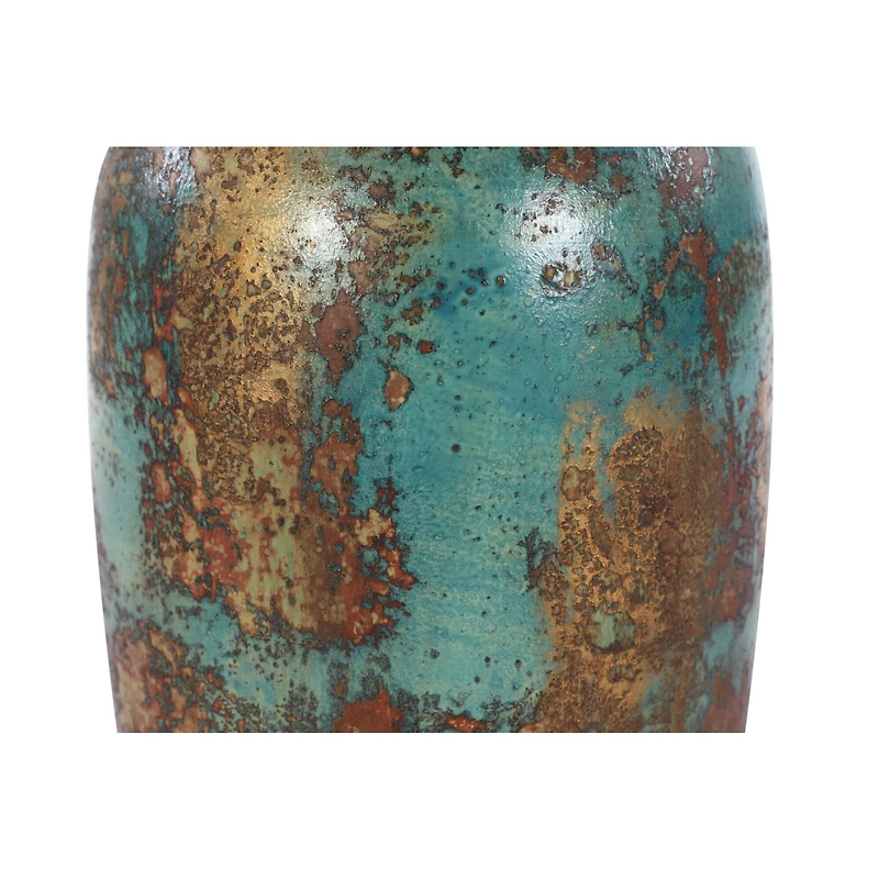 16" Blue Ceramic Rustic Vase