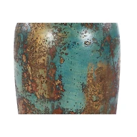 16" Blue Ceramic Rustic Vase