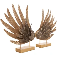 18" Gold Bird Wing Tabletop Sculpture Set