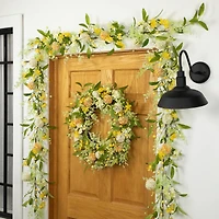5ft. Yellow Berry & Thistle Floral Spring Garland