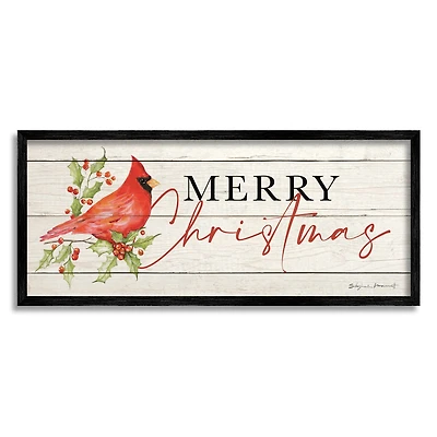 Stupell Industries Merry Christmas Cardinal Framed Giclée Art
