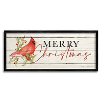 Stupell Industries Merry Christmas Cardinal Framed Giclée Art
