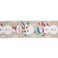 2.5" x 20ft. Snowman Wired Faux Linen Ribbon by Celebrate It®