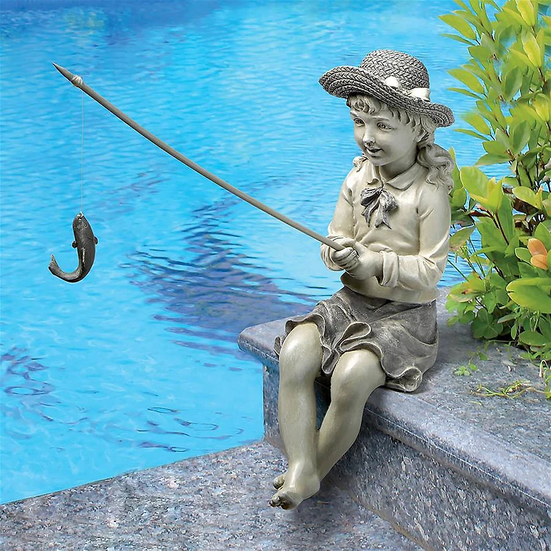 Design Toscano 11" Nellie's Big Catch Fishing Statue