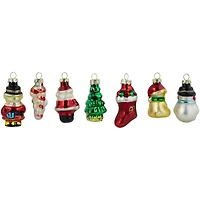 Set of 20 Holiday Figurines Glass Christmas Ornaments 1.75"