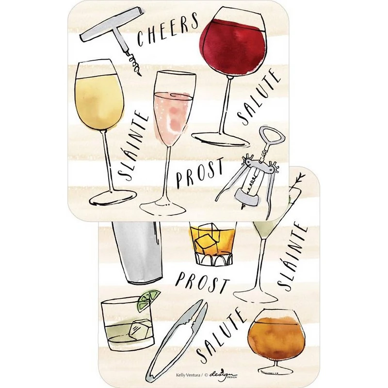JAM Paper 4" Wine Cheer Coasters, 6ct.