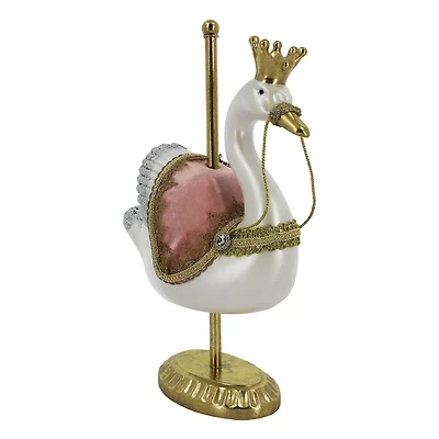 16.5" Carousel Swan with Crown Tabletop Décor by Ashland®