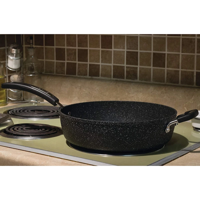 THE ROCK by Starfrit 11" Deep-Fry Pan With Lid & Bakelite Handles