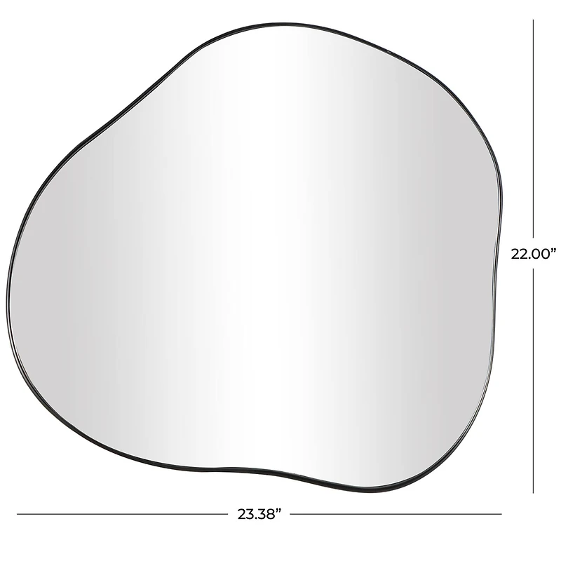 CosmoLiving by Cosmopolitan 23" x 22" Black Metal Abstract Wavy Wall Mirror