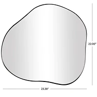 CosmoLiving by Cosmopolitan 23" x 22" Black Metal Abstract Wavy Wall Mirror