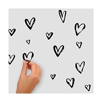 RoomMates Black Sketchy Hearts Peel & Stick Wall Decals