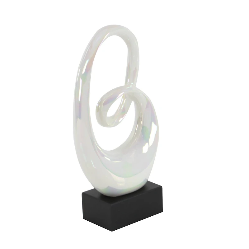 21" White Porcelain Abstract Sculpture