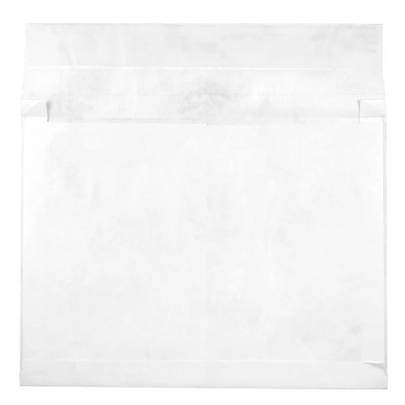 JAM Paper White Tyvek® Expandable Peel & Seal Closure Booklet Envelopes