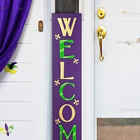 Glitzhome® 42" Mardi Gras WELCOME Wooden Porch Sign