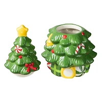 Glitzhome® Dolomite Christmas Tree Cookie Jar Set
