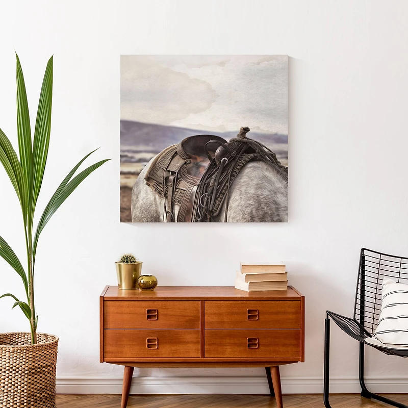 Horse And Saddle 24" x 24" Canvas Wall Art