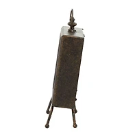 Brass Metal Rustic Clock, 14" x 8" x 4"