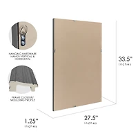 Head West Gray Wood Grain Texture Beveled Edge Bathroom Vanity Mirror