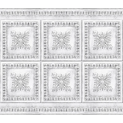 Brewster White Vintage Tin Peel & Stick Backsplash