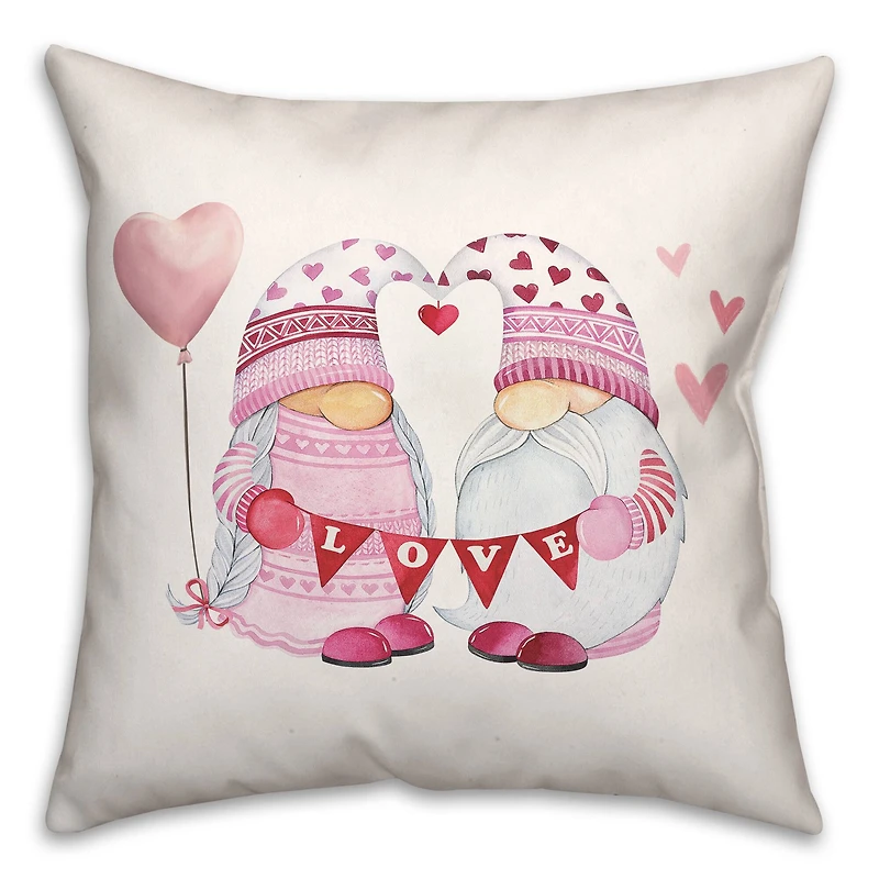 Valentine Gnomes Throw Pillow
